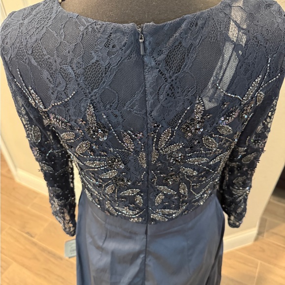 Oleg Cassini Navy Long Sleeve Dress - Picture 4 of 8